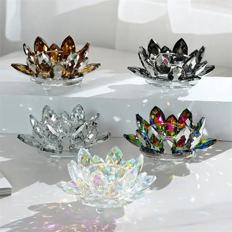 Crystal Lotus Candle Holder