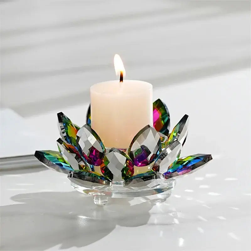 Crystal Lotus Candle Holder