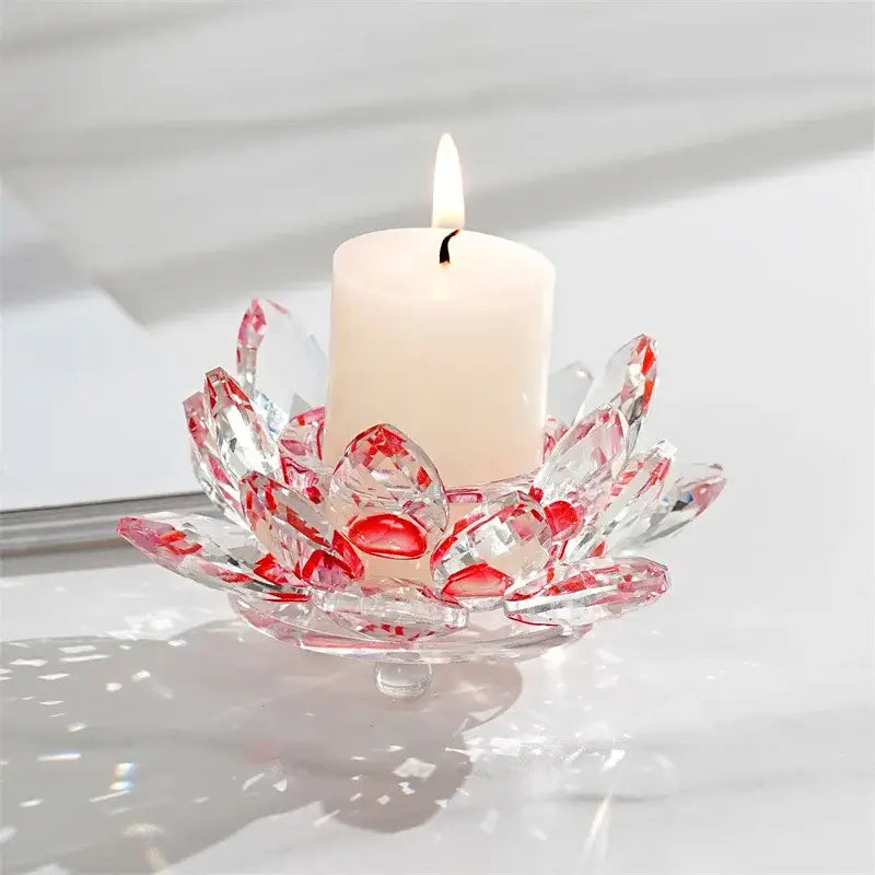 Crystal Lotus Candle Holder