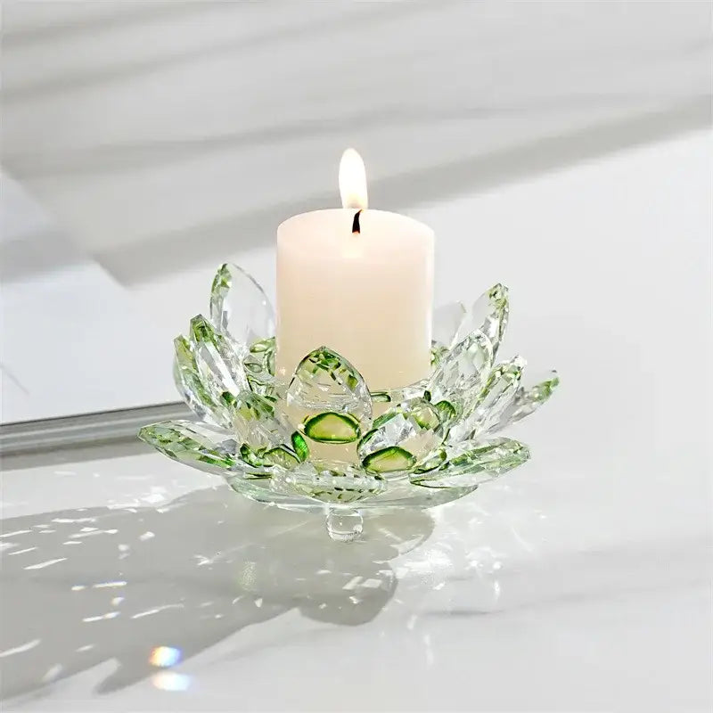 Crystal Lotus Candle Holder