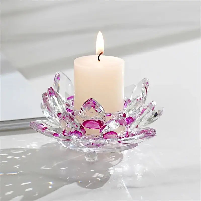 Crystal Lotus Candle Holder