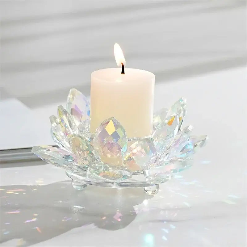 Crystal Lotus Candle Holder