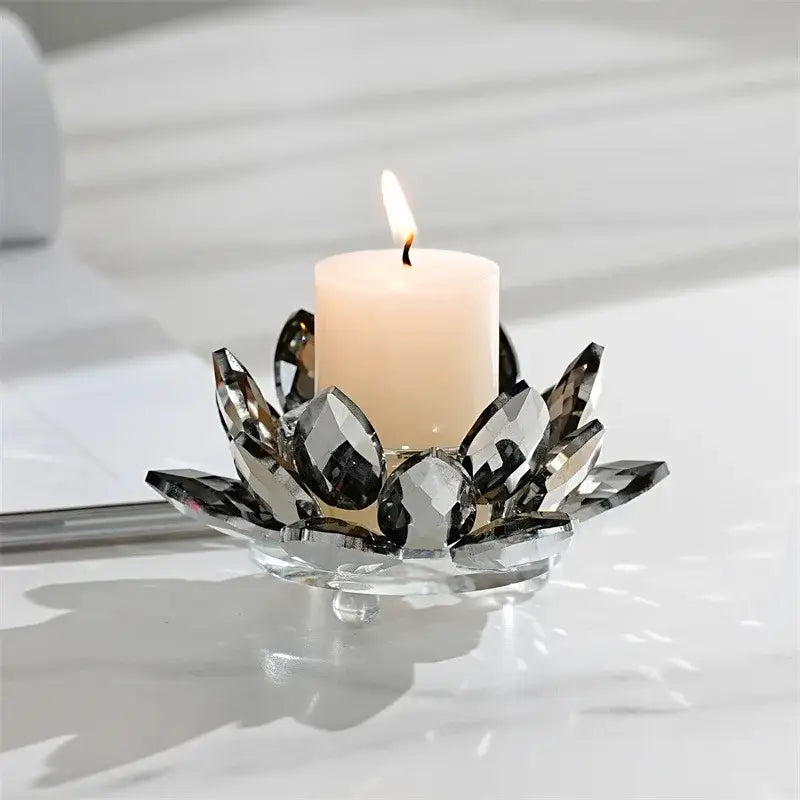 Crystal Lotus Candle Holder