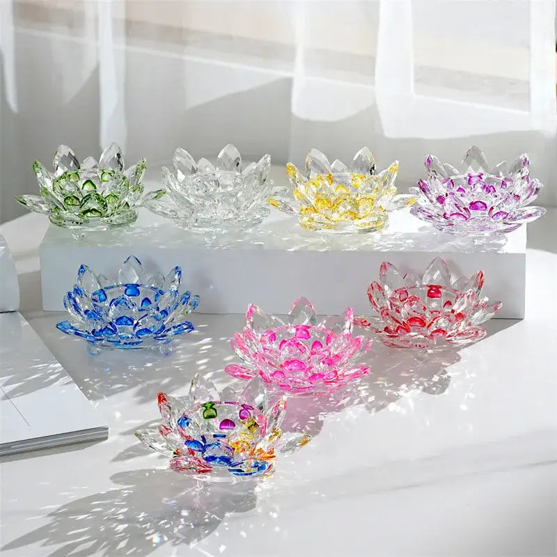 Crystal Lotus Candle Holder