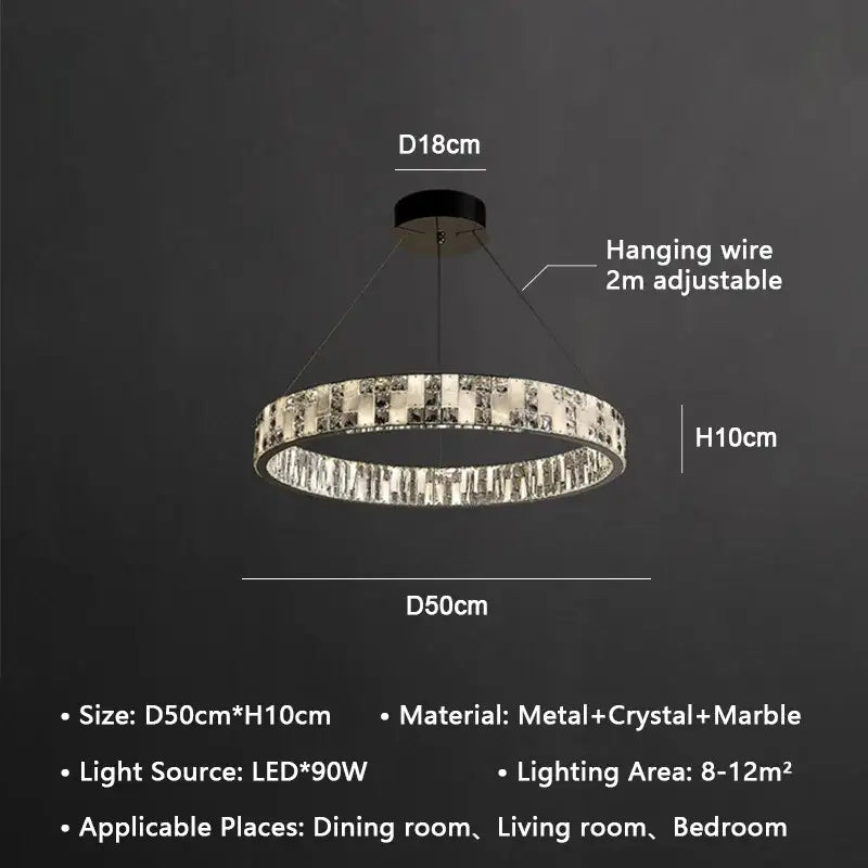 Crystal Circle Pendant Light