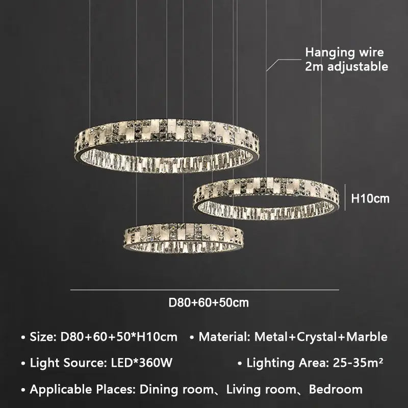 Crystal Circle Pendant Light