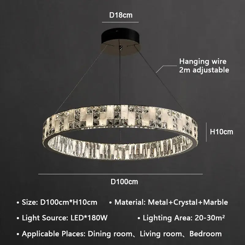 Crystal Circle Pendant Light