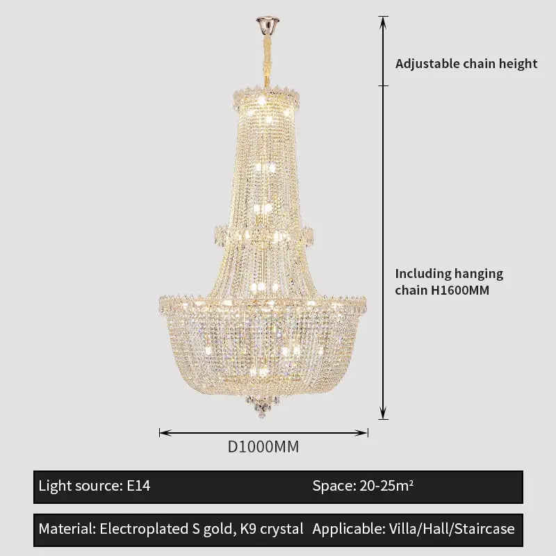 Crystal Luxe Multi-Tier Chandelier
