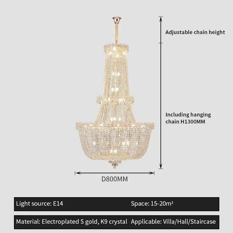 Crystal Luxe Multi-Tier Chandelier