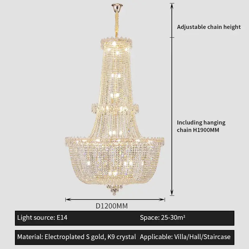 Crystal Luxe Multi-Tier Chandelier