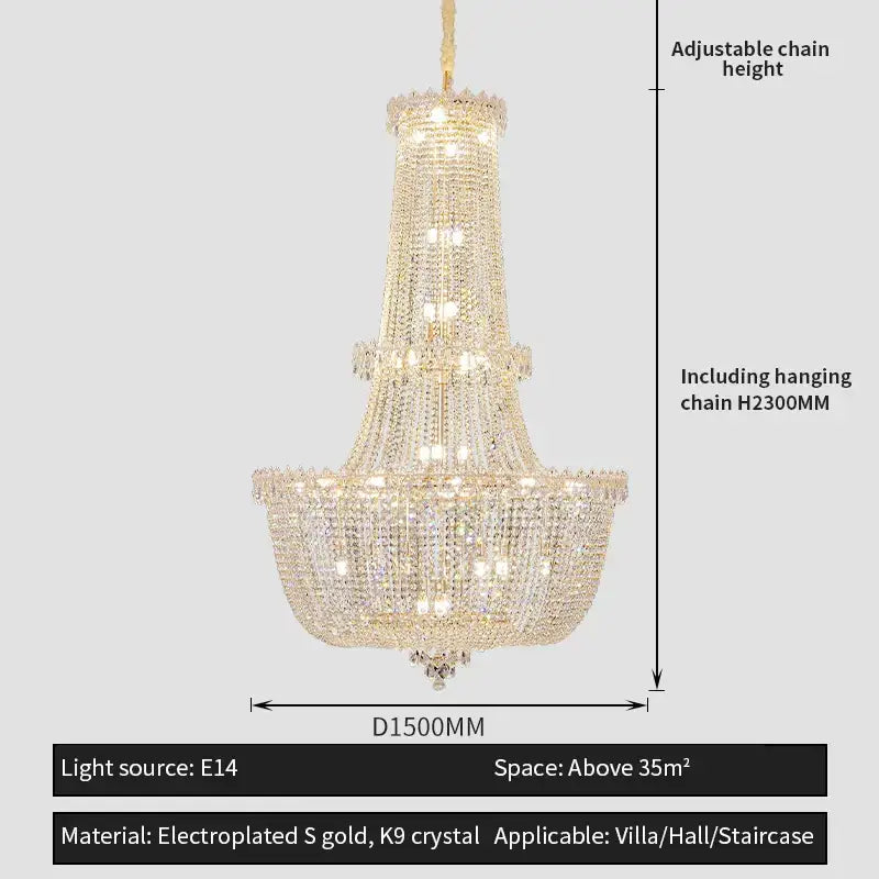 Crystal Luxe Multi-Tier Chandelier