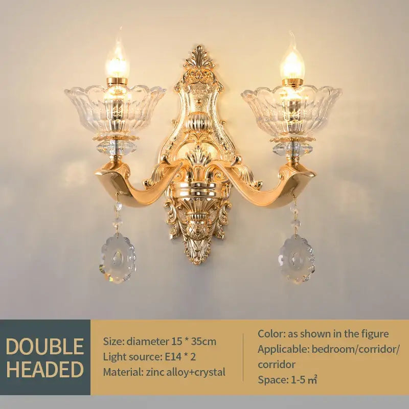 Gold Crystal Pendant Lamp European Flair