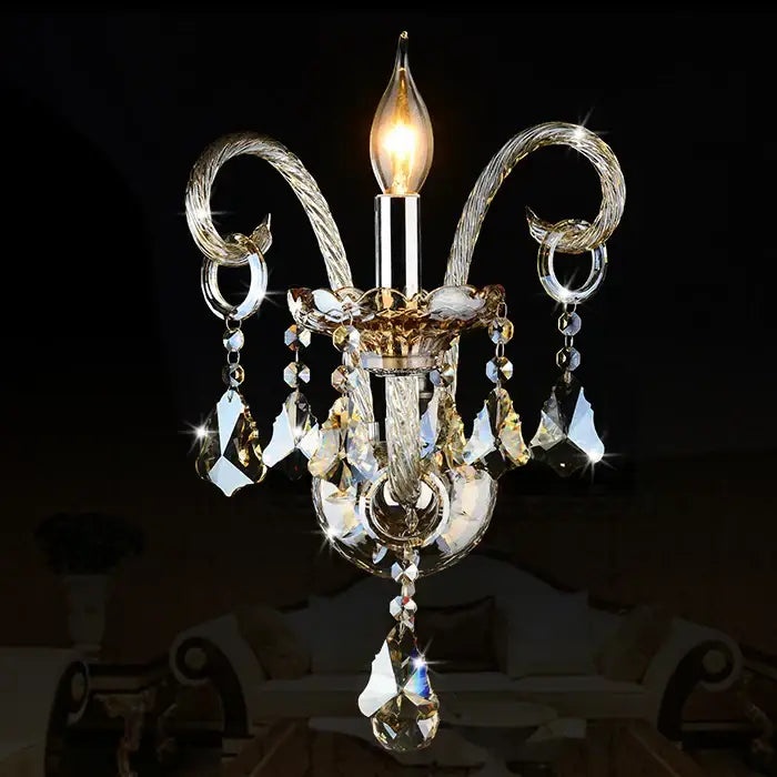 Cognac Gold Crystal Wall Lamp