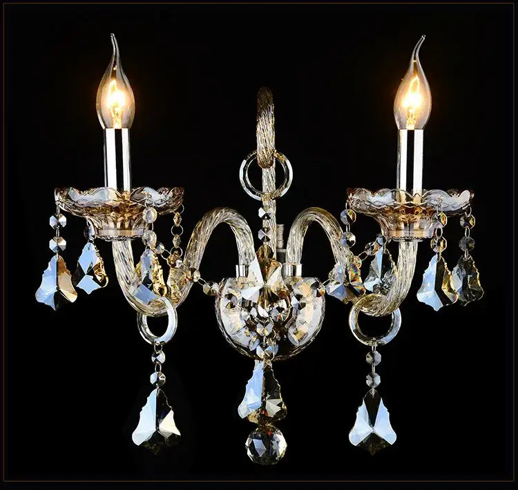 Cognac Gold Crystal Wall Lamp