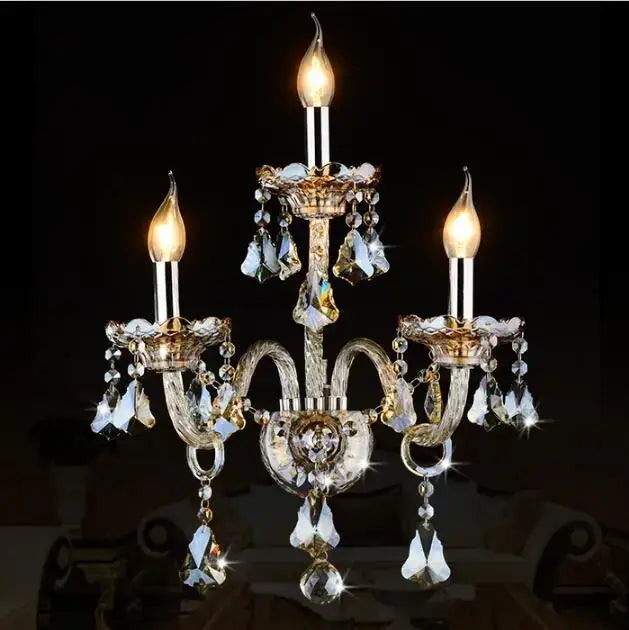 Cognac Gold Crystal Wall Lamp
