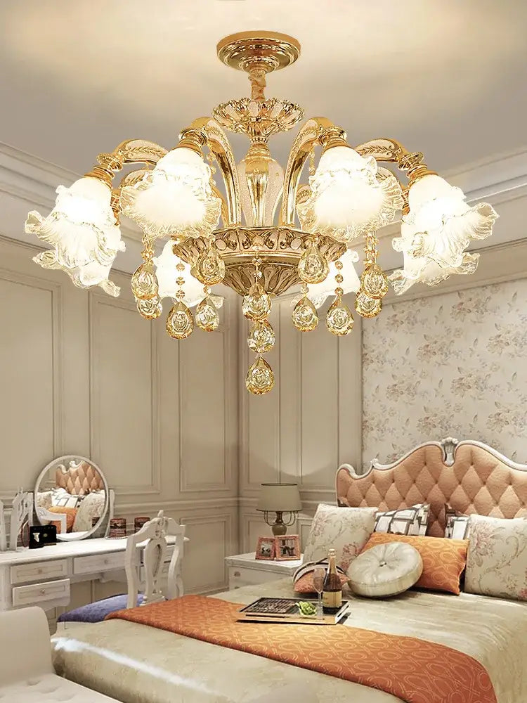 Gold Crystal Living Chandelier Nordic Design