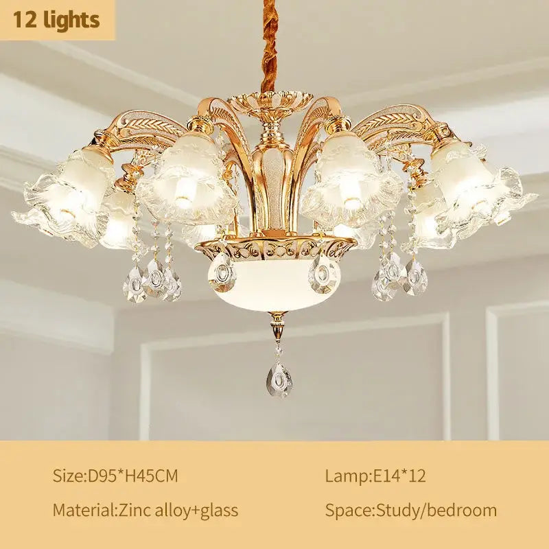 Gold Crystal Living Chandelier Nordic Design
