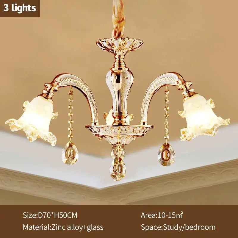 Gold Crystal Living Chandelier Nordic Design