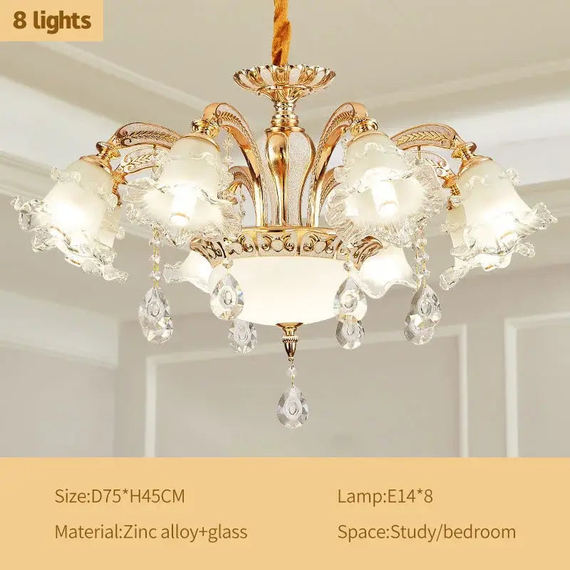 Gold Crystal Living Chandelier Nordic Design