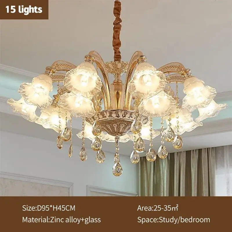 Gold Crystal Living Chandelier Nordic Design