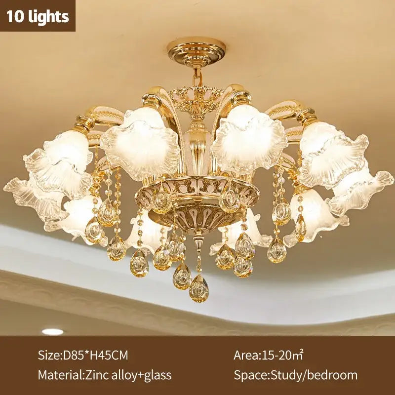 Gold Crystal Living Chandelier Nordic Design