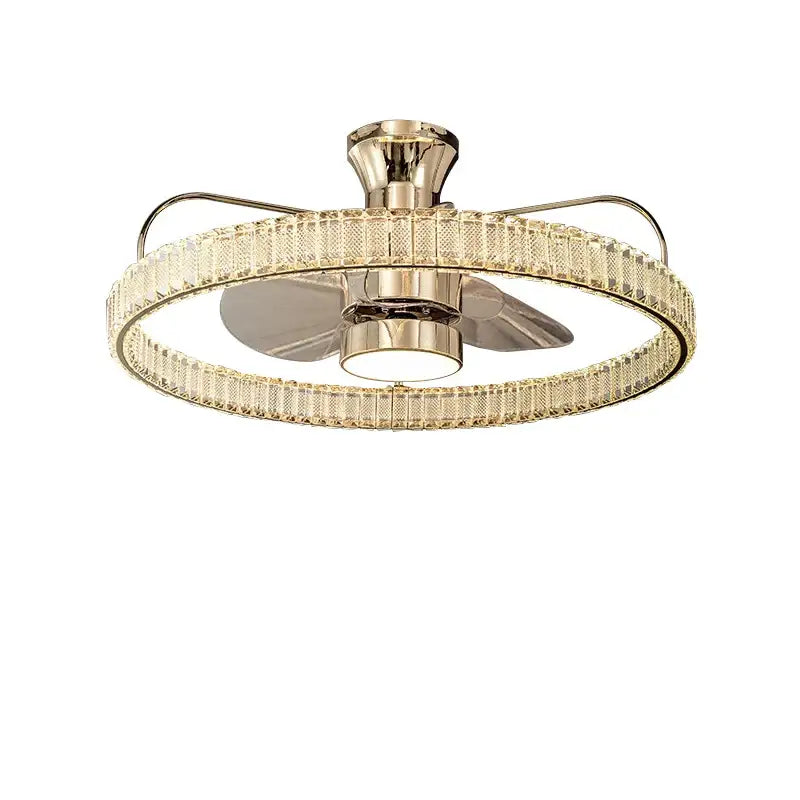 Gold Crystal Remote Fan Light