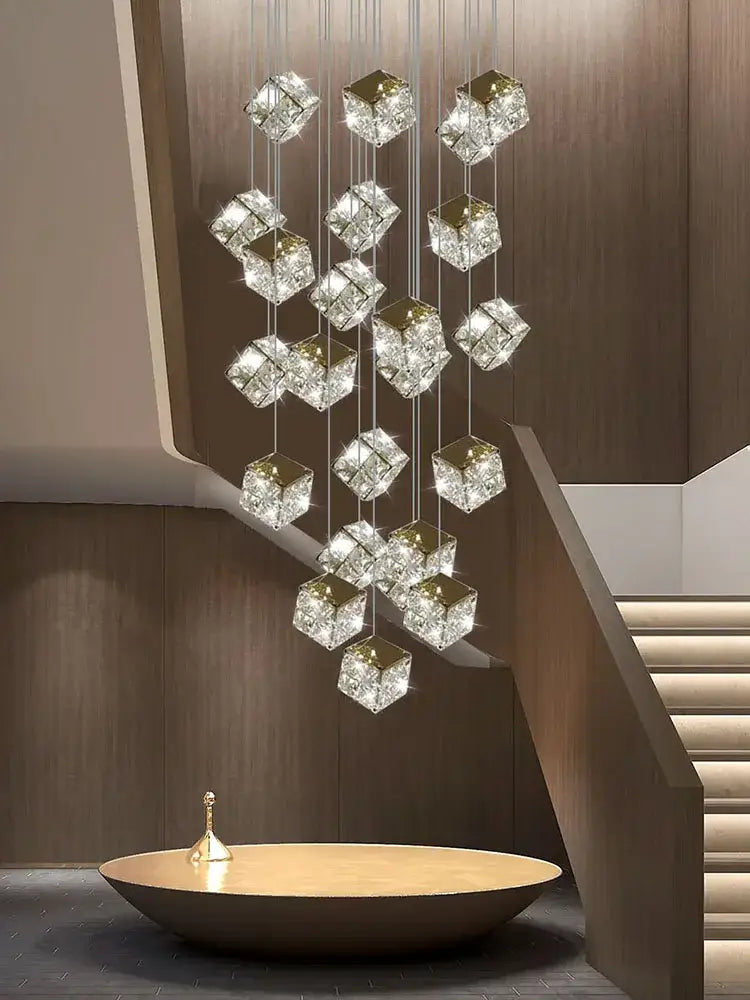 Crystal Cubic Chandelier