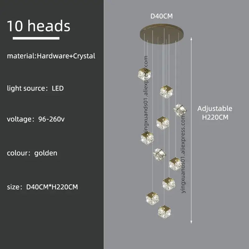 Crystal Cubic Chandelier