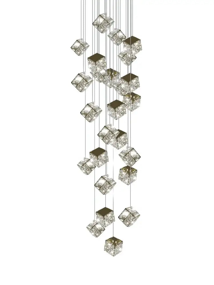 Crystal Cubic Chandelier