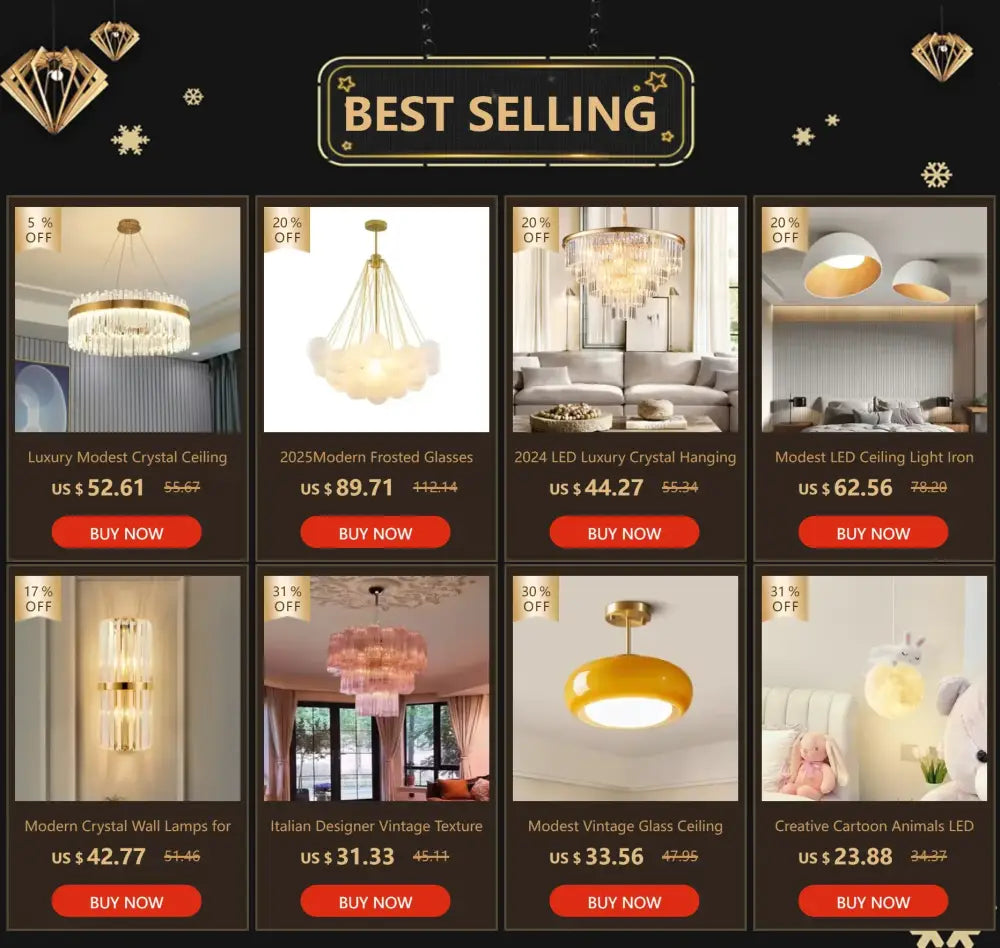Gold Crystal Ceiling Light