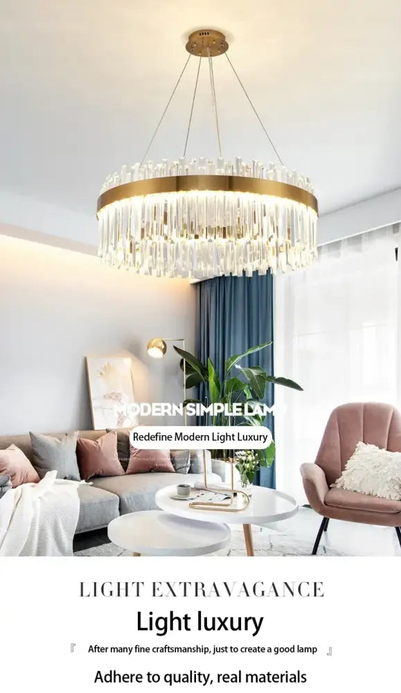 Gold Crystal Ceiling Light