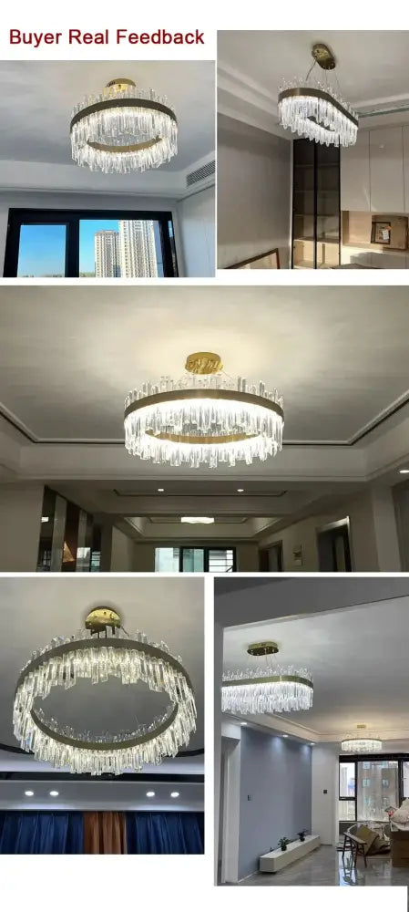 Gold Crystal Ceiling Light