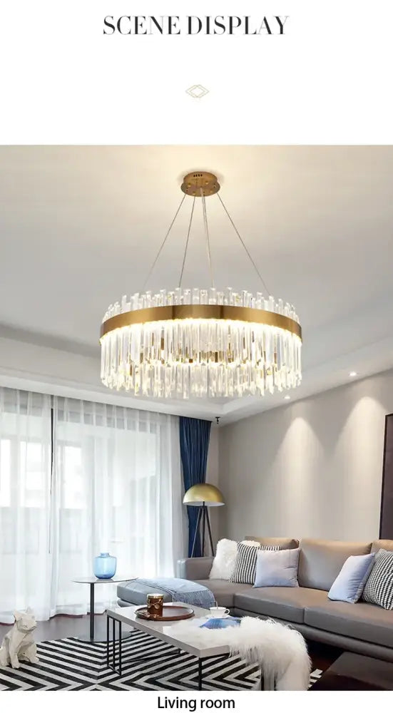 Gold Crystal Ceiling Light