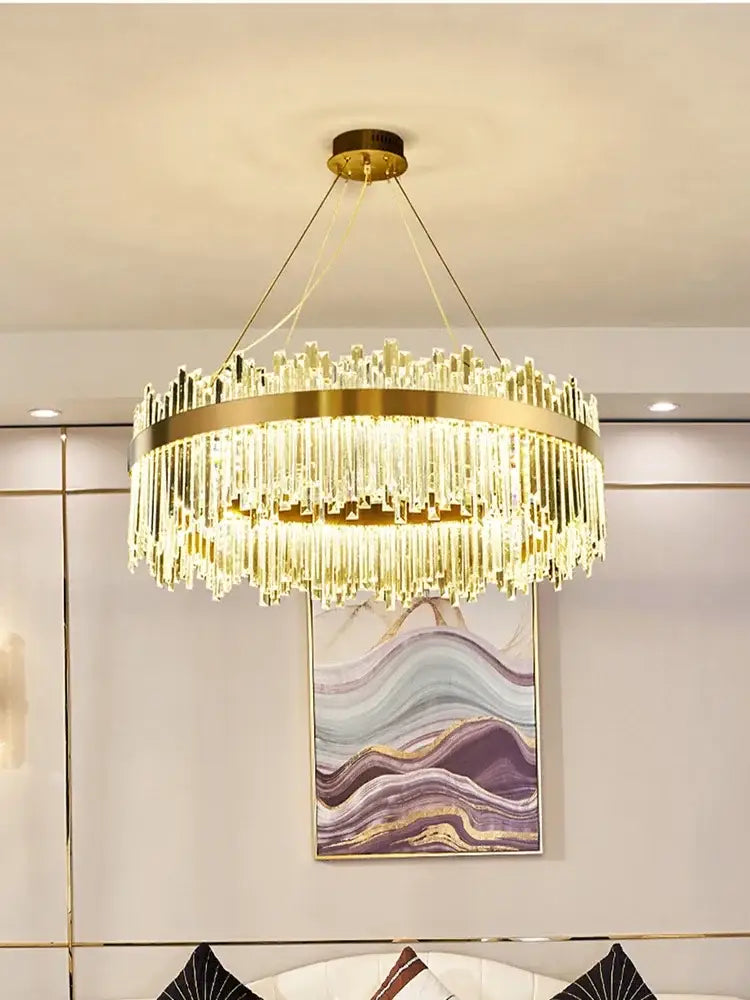 Gold Crystal Ceiling Light