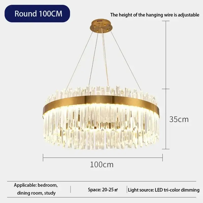 Gold Crystal Ceiling Light