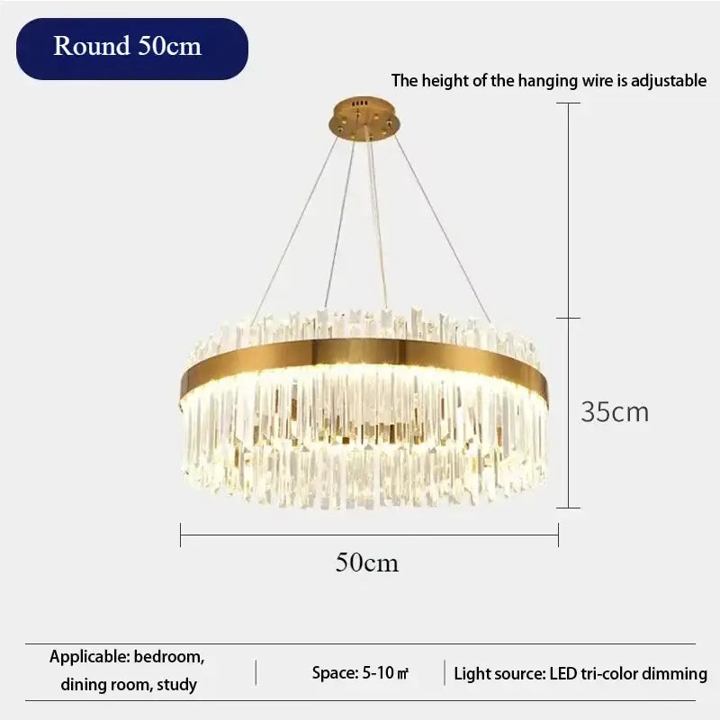 Gold Crystal Ceiling Light