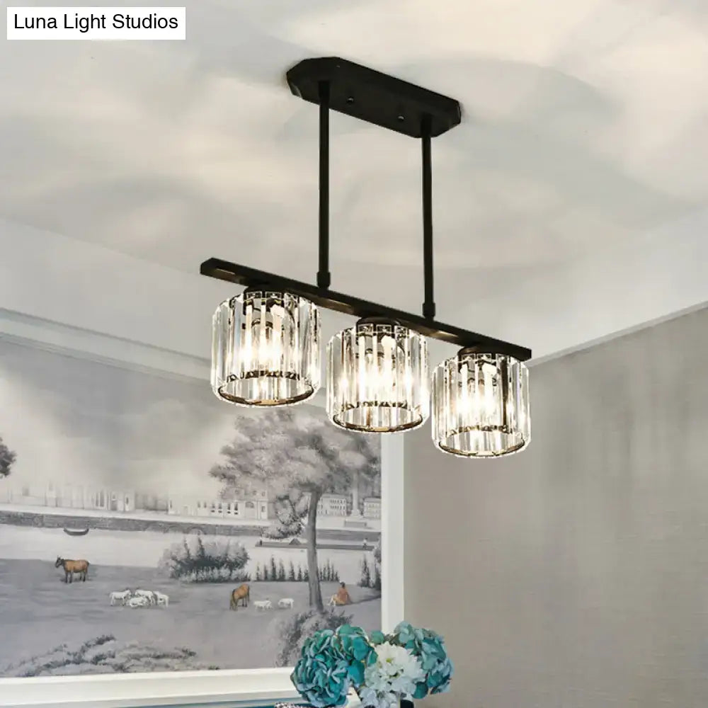 Black Crystal Four-Light Chandelier