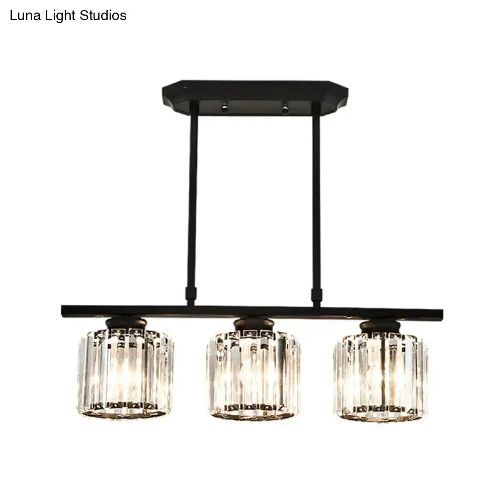 Black Crystal Four-Light Chandelier