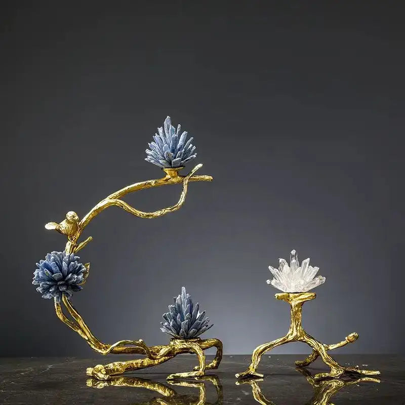 Golden Bird Tree Sculpture