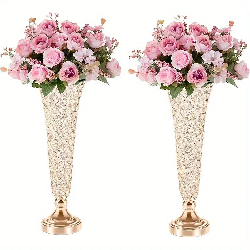 Gold Crystal Encrusted Vase