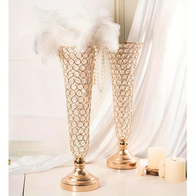 Gold Crystal Encrusted Vase