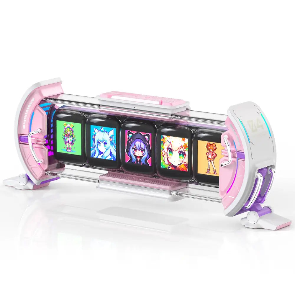 Pink Pixel Art Clock