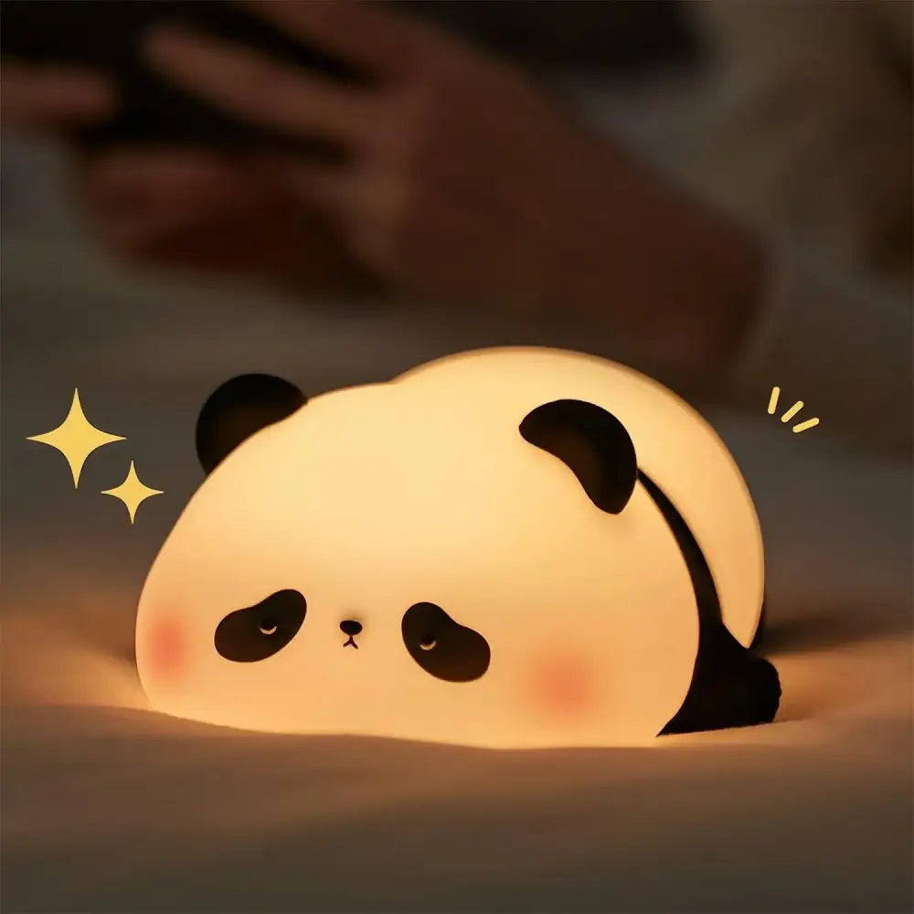 White Black Panda Night Light