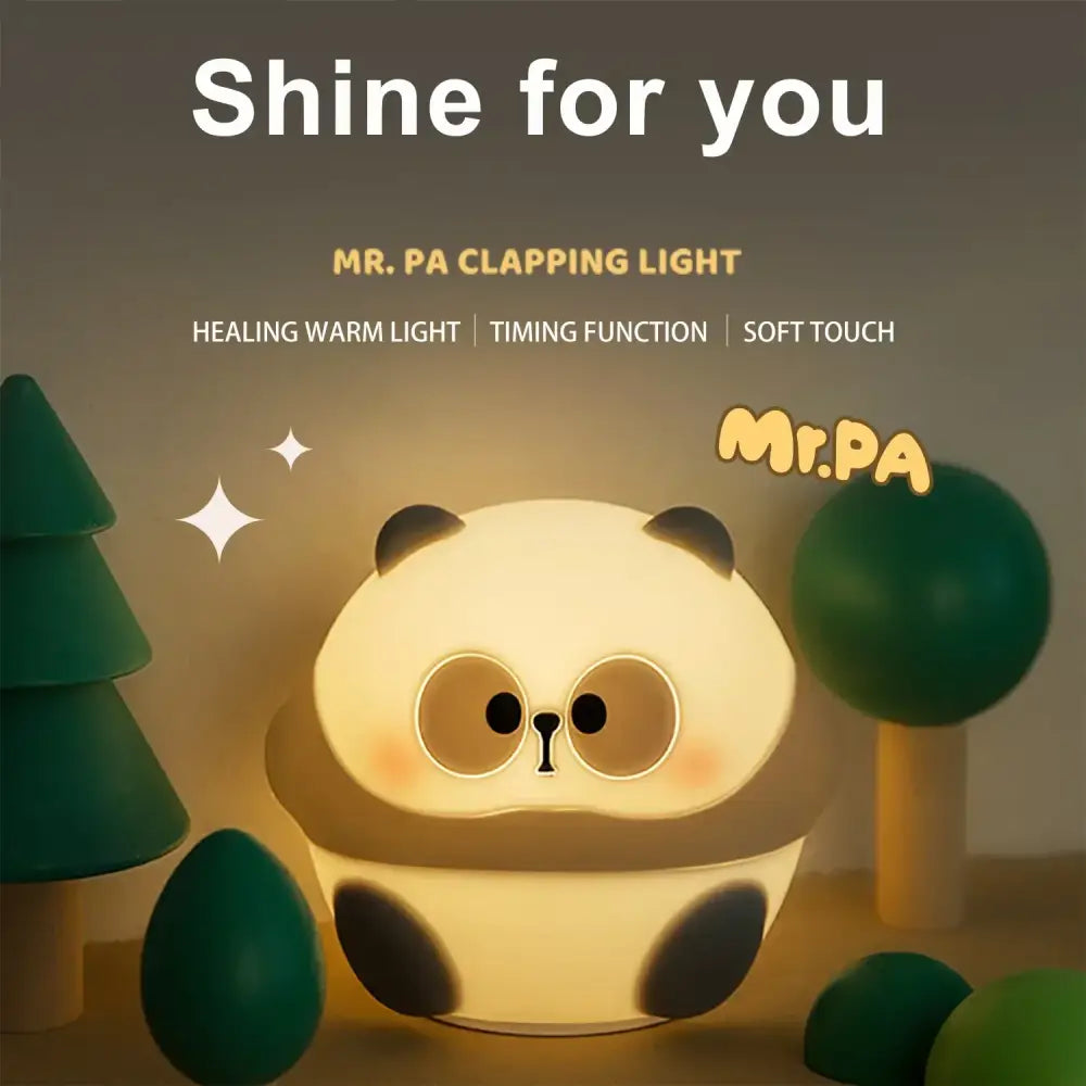 White Black Panda Night Light