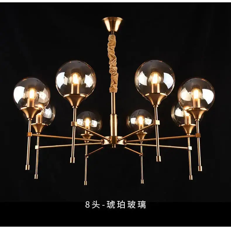 Smoked Glass Globe Chandelier