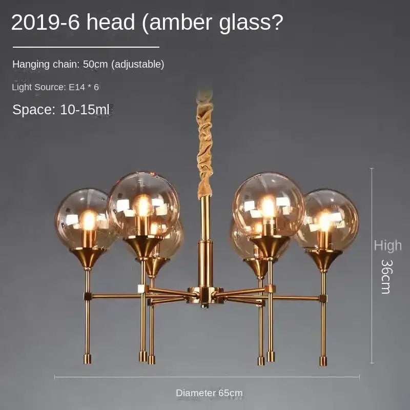 Smoked Glass Globe Chandelier