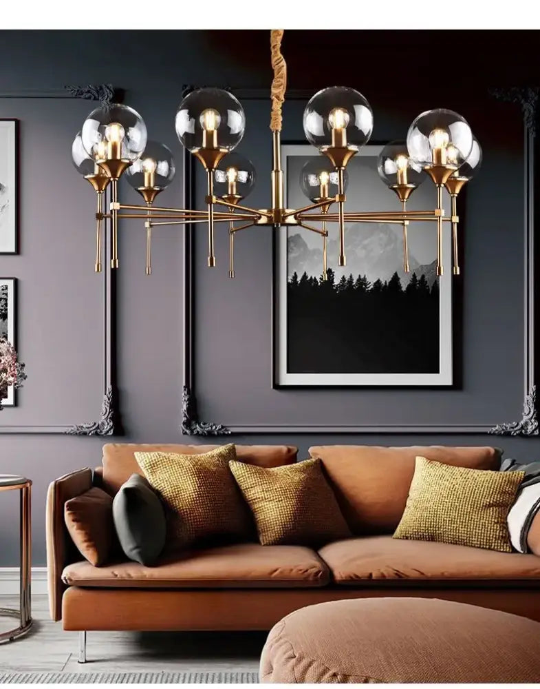 Smoked Glass Globe Chandelier