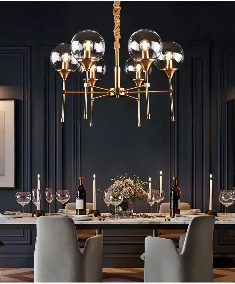 Smoked Glass Globe Chandelier