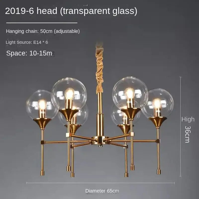 Smoked Glass Globe Chandelier
