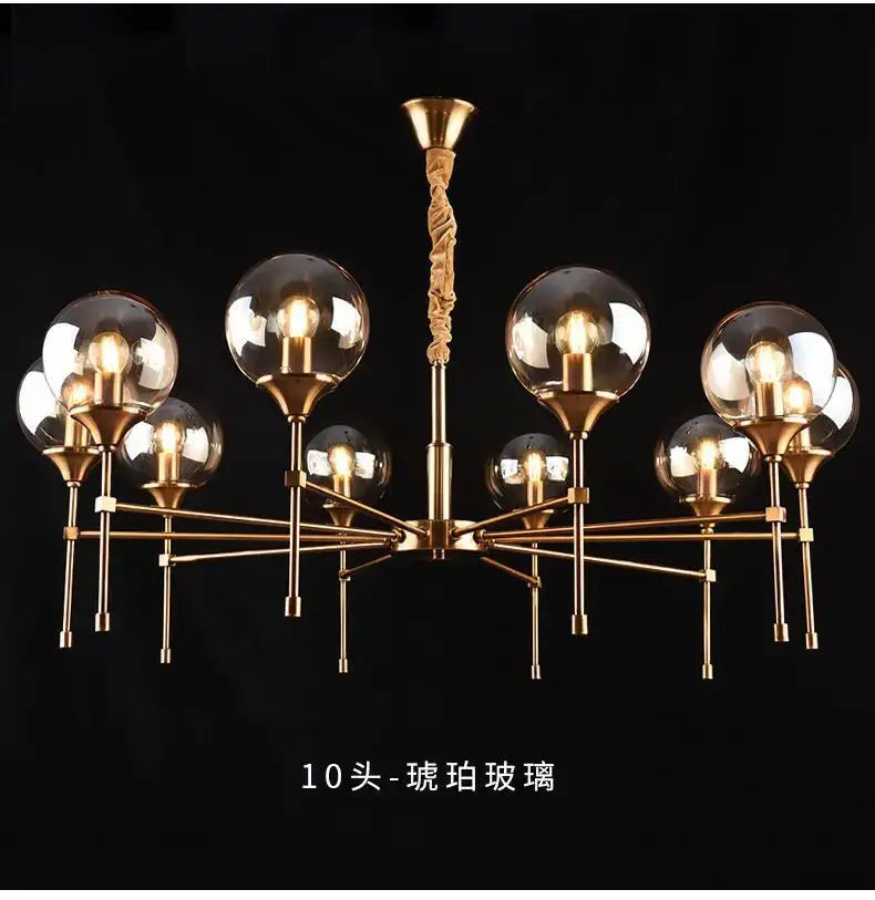 Smoked Glass Globe Chandelier